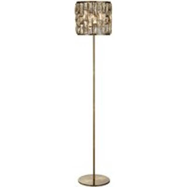 Searchlight 6589AB Bijou Floor Lamp Antique Brass Metal Champagne Glas