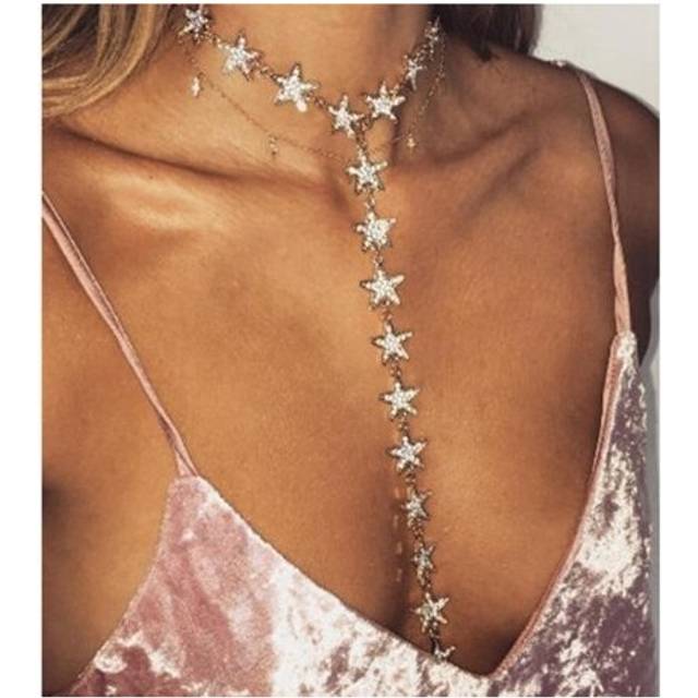 Luxury Fashion Women Choker Necklace Wedding Collar Chokers 2020 New Boho Star Maxi Statement Necklace Chunky Necklace Collier - Multicoloured