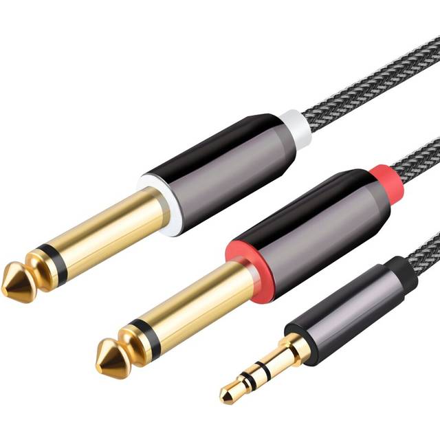 Audio Cable 3.5mm to Double 6.35mm Aux Cable 2X6.5 to 3.5 Male for Mixer Amplifier Speaker Splitter Cable 1M/3.28Ft
