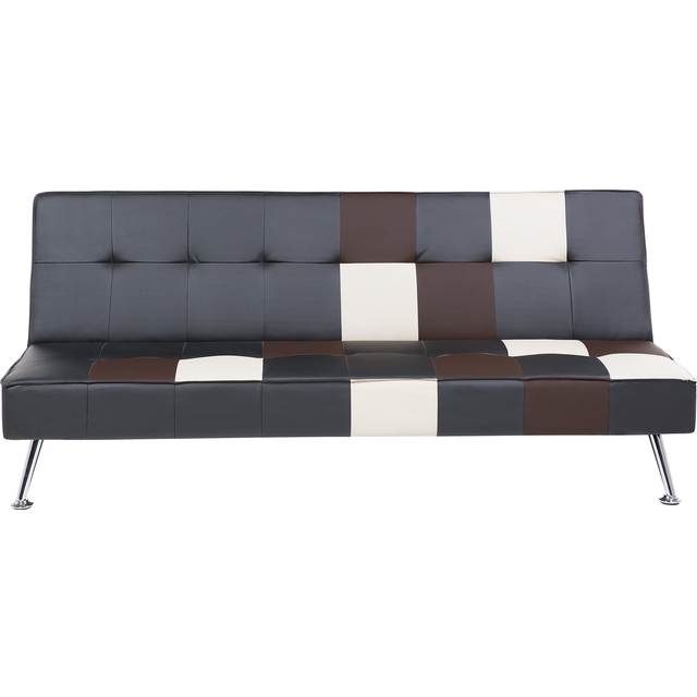 Faux Leather Sofa Bed Black OLSKER