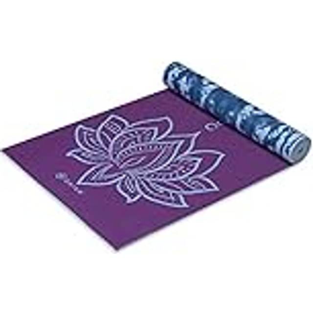 Gaiam Yoga Mat Premium Print Reversible Extra Thick Non Slip Exercise & Fitness Mat for All Types of Yoga  Pilates & Floor Workouts  Purple Lotus  68L