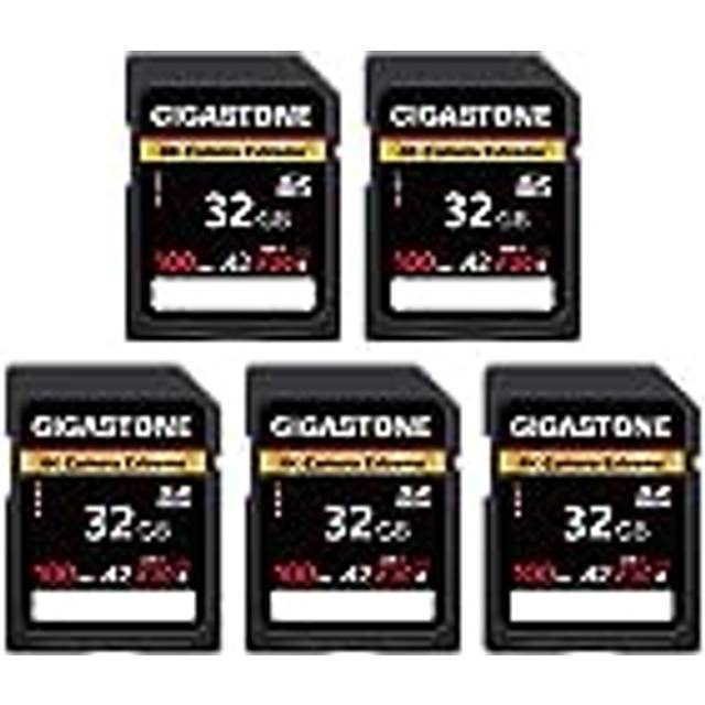 A2 V30 32GB SDHC Memory Card Pack of 5 Cards, 4K Extreme Camera, 100MB/s Speed, Compatible with Canon Nikon Sony Panasonic U3 UHS-I C10 Camera for 4K