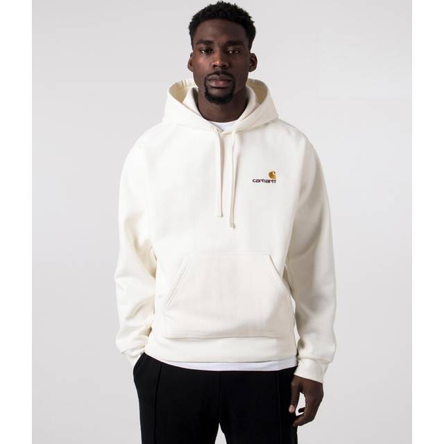 Carhartt WIP Mens Relaxed Fit American Script Hoodie - Colour: D6XX Wax - Size: Large - Cream