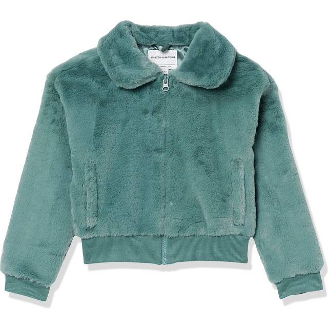Amazon Essentials Toddler Girls' Faux Fur Jacket  Green  3T