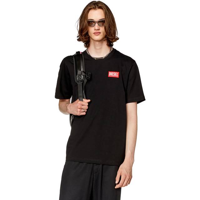 Men's DIESEL Mens T Shirts Short Sleeve T Just Nlabel Crew Neck Soft Cotton Summer Tee - Black - Size: 42/Regular