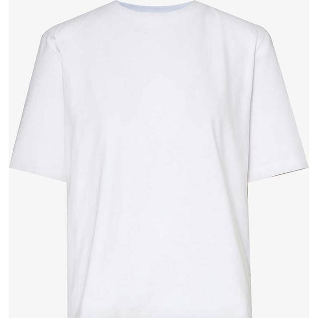 Frankie Shop Womens White Carrington Padded-shoulder Cotton-jersey T-shirt L - WHITE