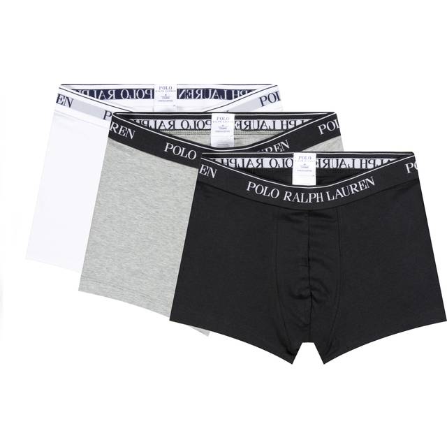 (XL) Polo Ralph Lauren Classic Boxer Trunks 3-Pack ( White/Heather/Black )