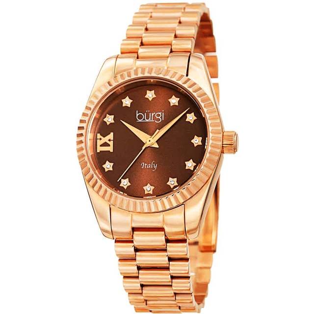 Womens BUR194 Casual Watch Round Case - Brown - One Size