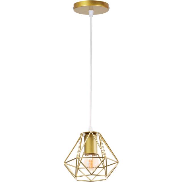 Modern Vintage Pendant Lamp Ã16CM Metal Iron Pendant Light, Minimalist Retro Gold Indoor Hanging Light for Bedroom Hallway CafÃ©