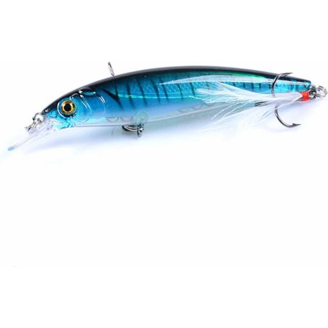 4PCS  Minnow Fishing Lure Hard Plastic Bait Artificial Lures Bass Pike ABS Wobbler for Fish Hooks Crankbait 3D Eyes Sea