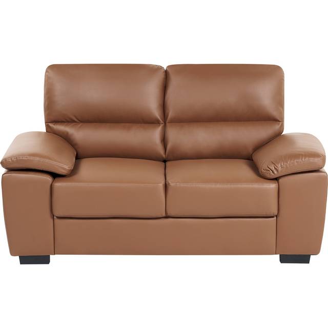 Beliani Sofa 2 Seater Vogar Faux Leather Golden Brown - One Size