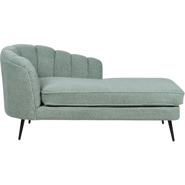 Beliani Left Hand Boucle Chaise Lounge Green Allier, Green