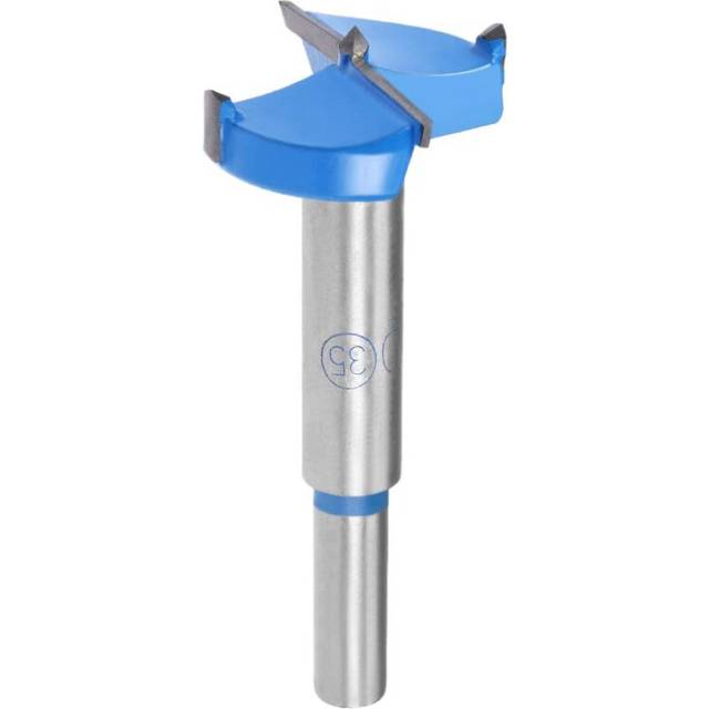 Forstner Drill Bits 35mm, Tungsten Carbide Wood Hole Saw Auger Opener, Woodworking Hinge Hole Drilling Boring Bit Cutter (Blue, Gray)