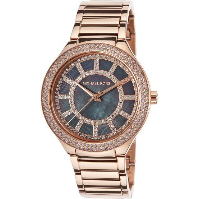 Michael Kors MK3397 Kerry Rose Gold Crystal Bezel Ladies Womens Watch UK Seller