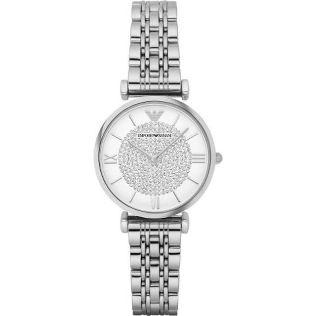 Emporio Armani Ladies Watch Stainless Steel Bracelet White Crystal Dial AR1925