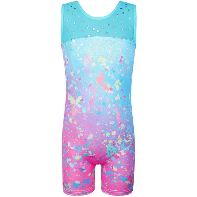 BAOHULU Sparkle Ballet Leotard Girls Gradient Bodysuit Sleeveless Gymnastics Practice Outfit Ballerina Dance Costume