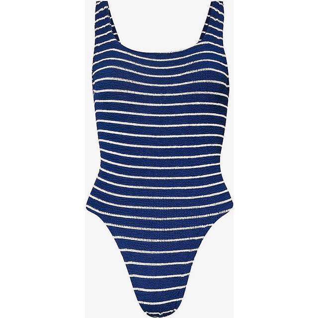 Hunza G Womens Vy/white Square-neck Striped Swimsuit 1 Size - NAVY/WHITE