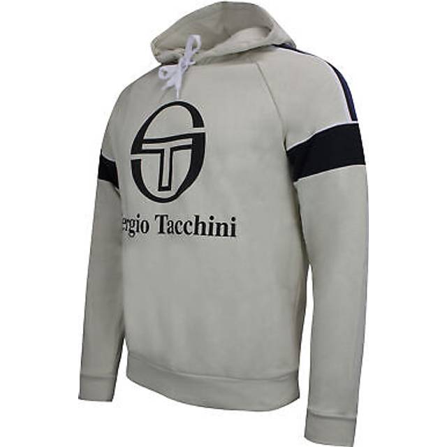 (XS, Cream) Sergio Tacchini Mens Dealtry Casual Graphic Logo Pullover Hoodie Jumper