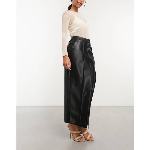 CLOSET LONDON BLACK PU PENCIL SKIRT
