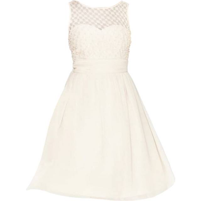 (8, Nude) Little Mistress Womens/Ladies Lace Grid Prom Dress