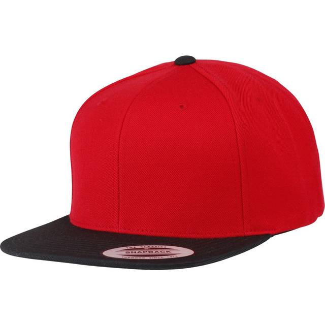 (One Size, Red/Black) Yupoong Flexfit Unisex Classic Varsity Snapback Cap