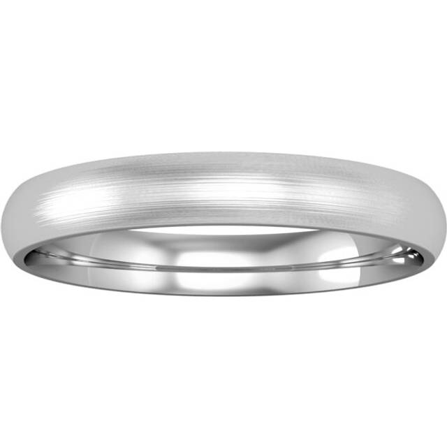 Platinum jewelco london 950/1000 3mm court light satin brushed wedding band ring