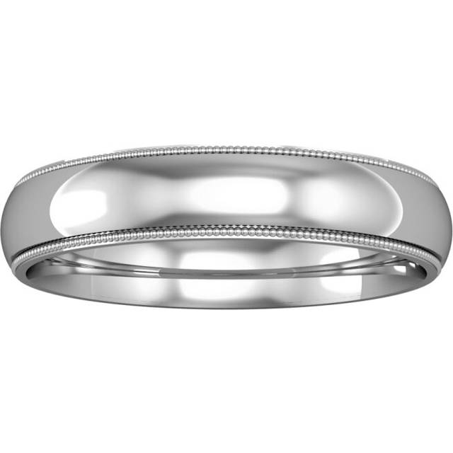 Platinum jewelco london 4mm court mill grain edge wedding band commitment ring