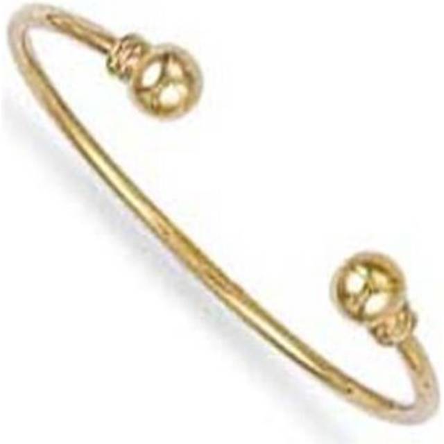 Jewelco London Solid 9ct Yellow Gold Collared Torque Baby Bangle Bracelet - JKB017