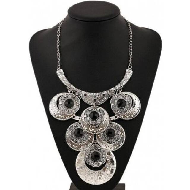 LZHLQ 2020 Fashion Brand Boho Ethnic Collar Choker Necklace Vintage Gypsy Maxi Statement Necklace Women Jewelry - Multicoloured