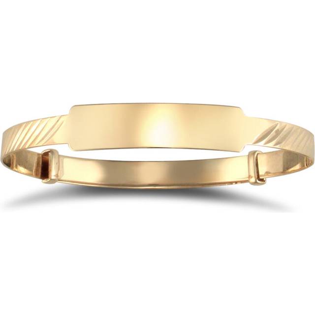 Jewelco London Solid 9ct Yellow Gold ID 3mm Expanding Baby Bangle Bracelet - JKB012
