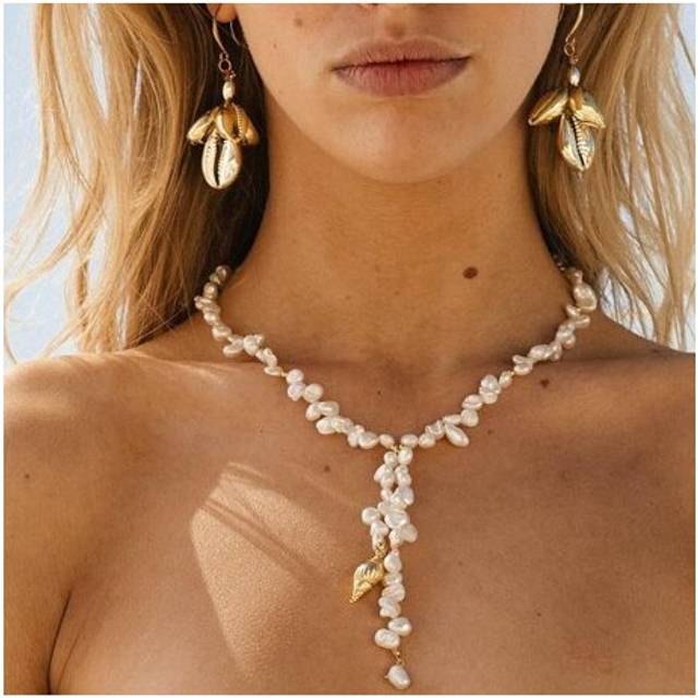 boho Puka Natural cowrie Shell necklace women statement pearl baroque bijoux choker necklace Collier de coquillages jewelry 2020 - Multicoloured