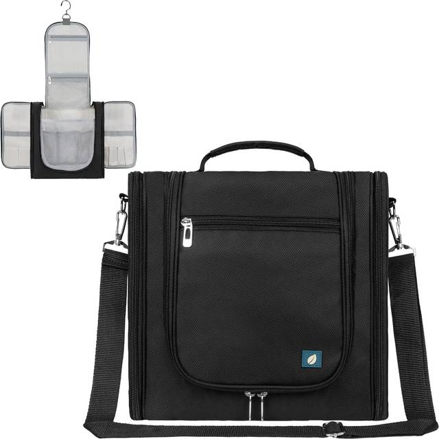PAVILIA Extra Large Toiletry Bag Travel Bag for Women Men  Hanging Cosmetic Organizer  Water Resistant Makeup Bag for Accessories Toiletries  Travel E