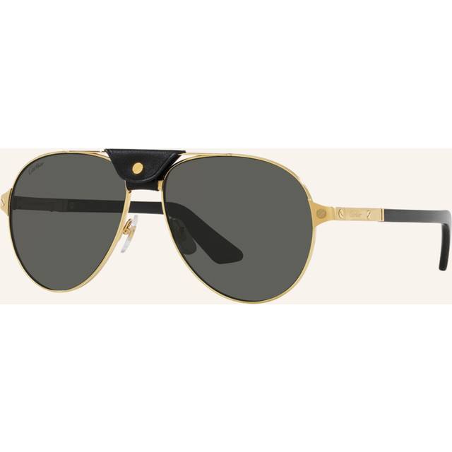 Cartier Womens Black Ct0387s Aviator-frame Metal Sunglasses 145mm - BLACK