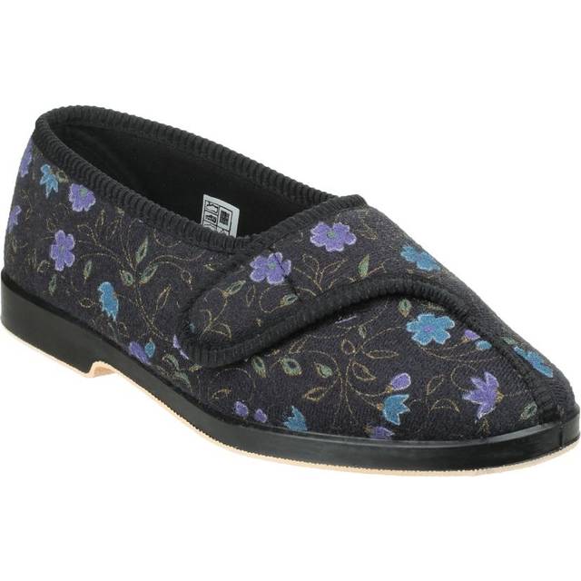 GBS Wilma Ladies Wide Fit Slipper Female Black UK Size 3