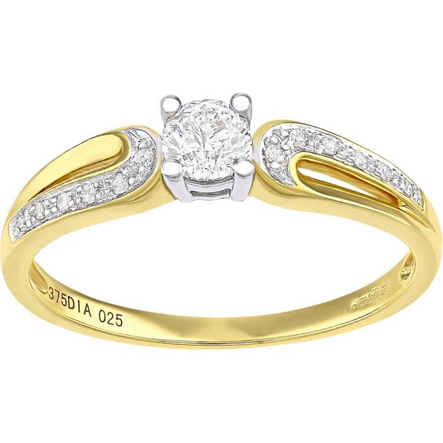 (L) Jewelco London 9ct Yellow Gold And 0.25ct Diamond Engagement Ring