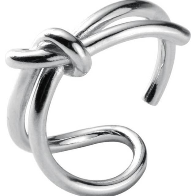 2PCS  Silver plating Adjustable Ring Trendy Vintage Knot Handmade Party Classic Fine Jewelry Birthday Gifts