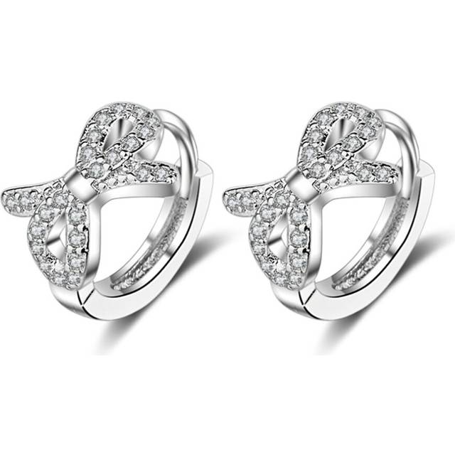 2PCS Copper Cute Bowknot  Loops  Hoop Earring for  Girl Women Gift Jewelry