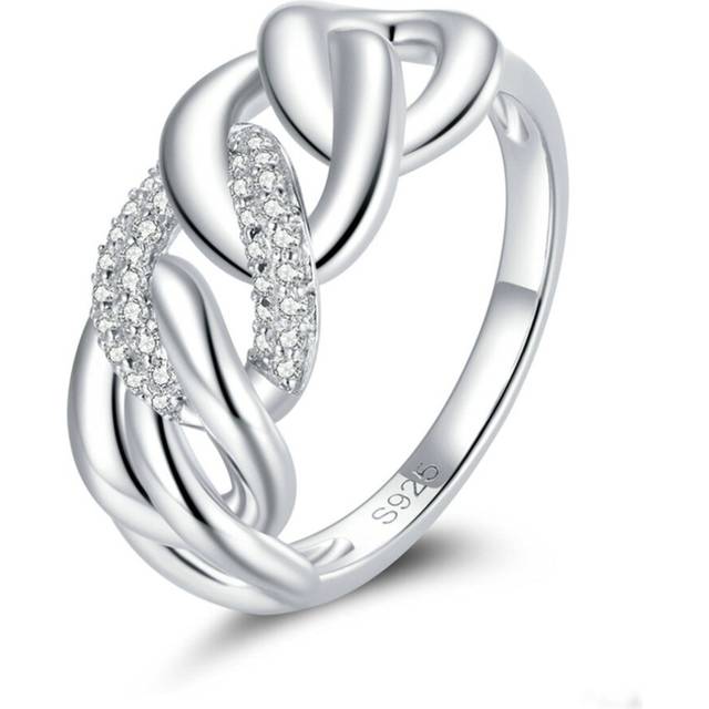 Silver plating Chain Ring Finger Rings for Women Engagement Wedding Jewelry_8