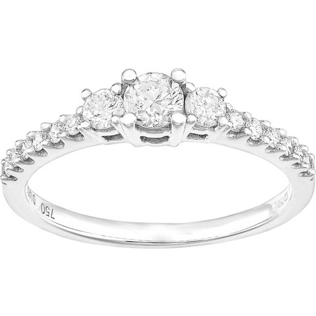 (P) Jewelco London Women 18ct (750) White Diamond Engagement Ring