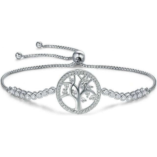 Silver plating Tree of Life Tennis Bracelet Women Adjustable Link Chain Bracelet Jewelry