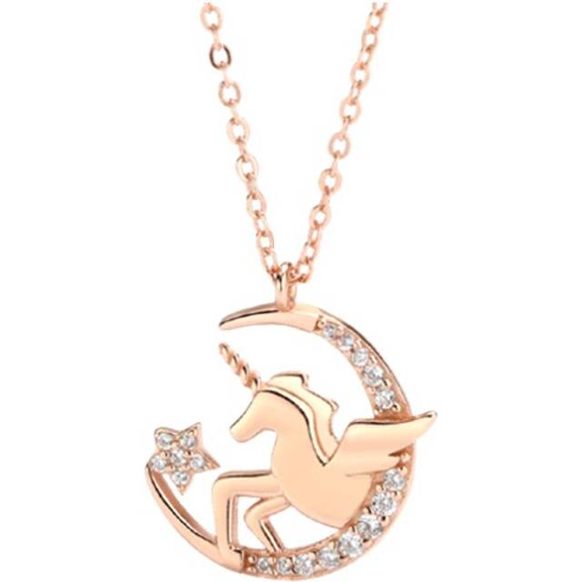 (Rose Gold) Unicorn Moon Necklace