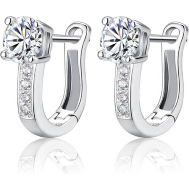 2PCS Copper  Simple Charm Insert Shape Stud Earrings for  Lady Birthday Jewelry