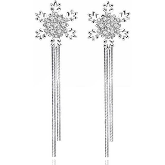 3PCS  Alloy  New Jewelry New Woman Fashion Snowflake Hanging Style Exaggerated In The Long Female Drop Earrings