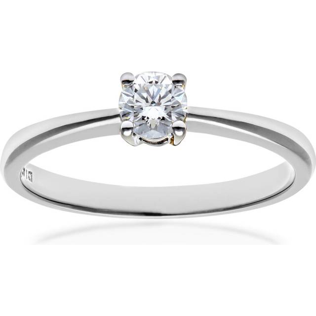(L) Jewelco London  Platinum Engagement Ring, IJ/I Certified Diamond, Round Brilliant, 0.25ct - Silver
