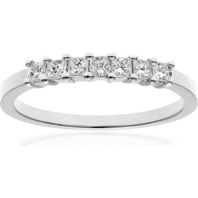 (P) Jewelco London 18ct White Gold Eternity Ring, J/I Certified Diamonds, Princess Cut, 0.33ct