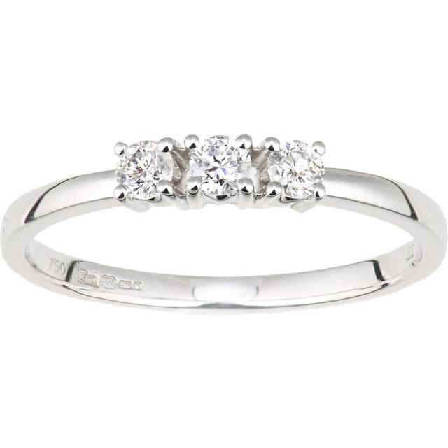 (J) Jewelco London 18ct White Gold 0.22ct Diamond Trilogy Engagement Ring