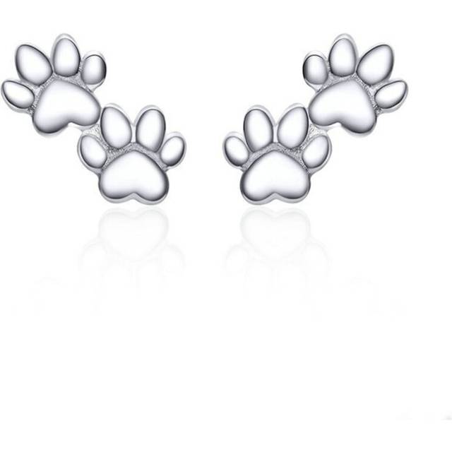 Dog Paw Stud Earrings for Women Silver plating Cat Pet Footprint Earings Jewelry