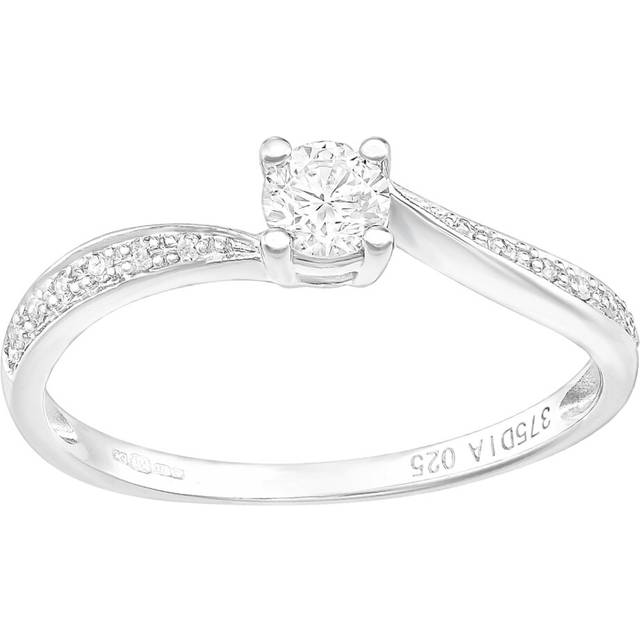(J) Jewelco London 9ct White Gold And 0.25ct Diamond Engagement Ring