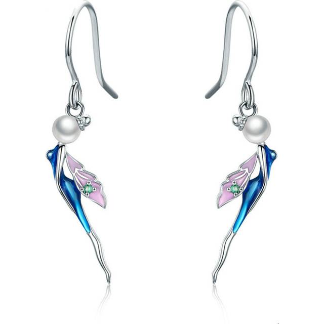Silver plating Figure Lovely Fairy Drop Earrings for Women Jewelry Gift