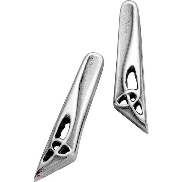 Sterling Silver Earrings Pierced Fit Contemporary Design Celtic Trefoil